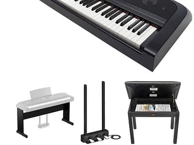 Yamaha DGX-670 Portable Digital Grand Piano Bundle with Stand, Pedals, and Bench (Black)